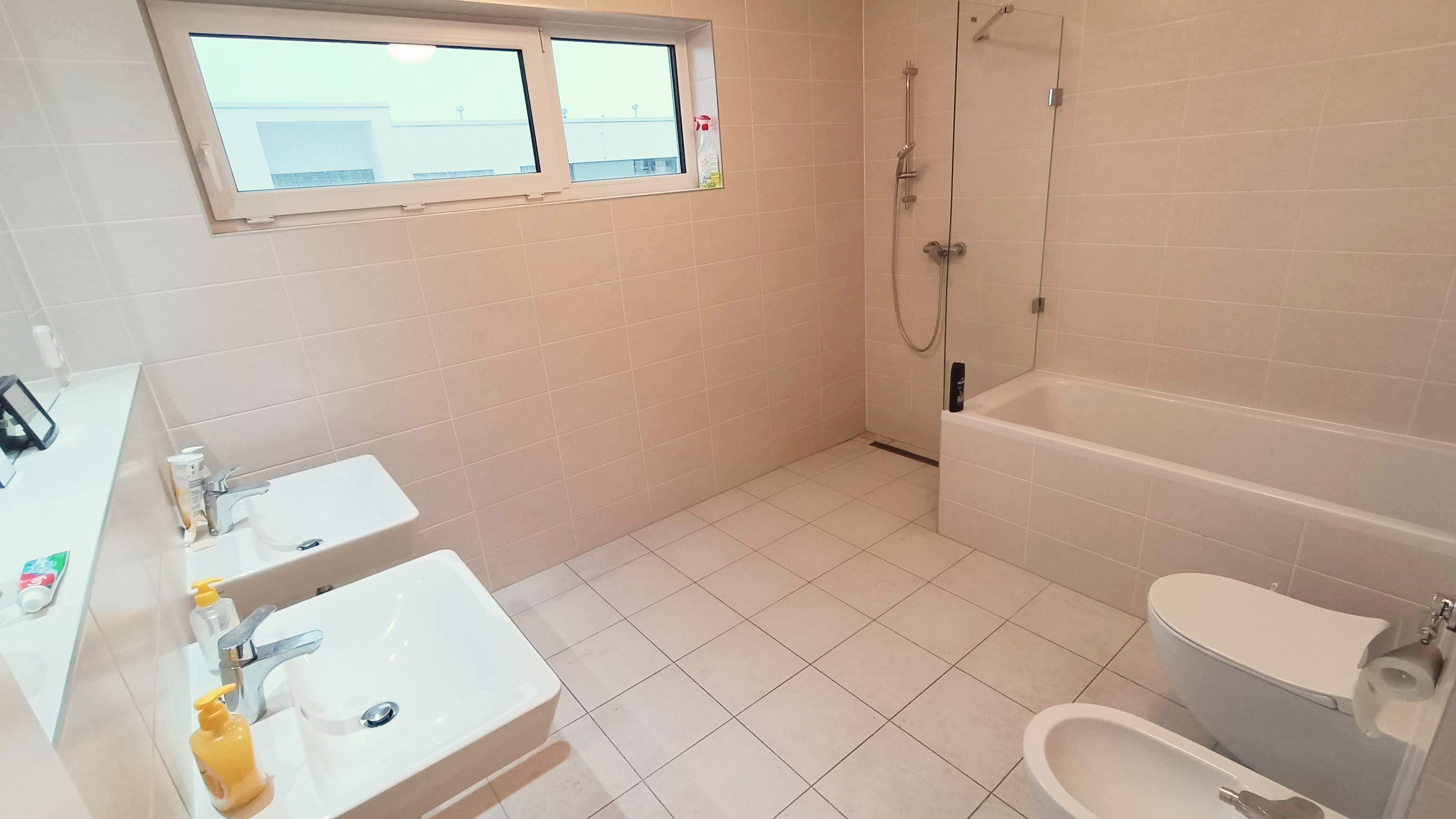 Koupelna se dvěma sprchami